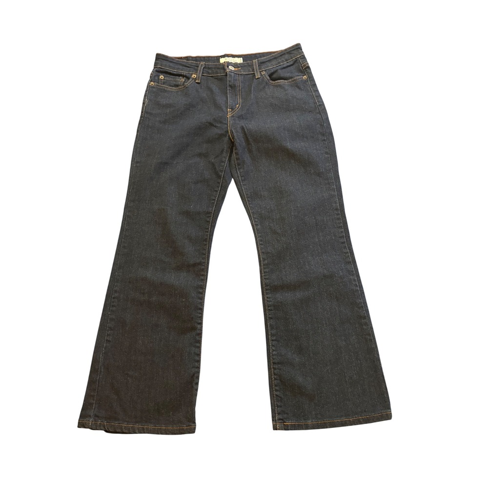 Levis 515 Boot Cut Jeans Womens 12 Short Dark Wash Indigo Denim Classic